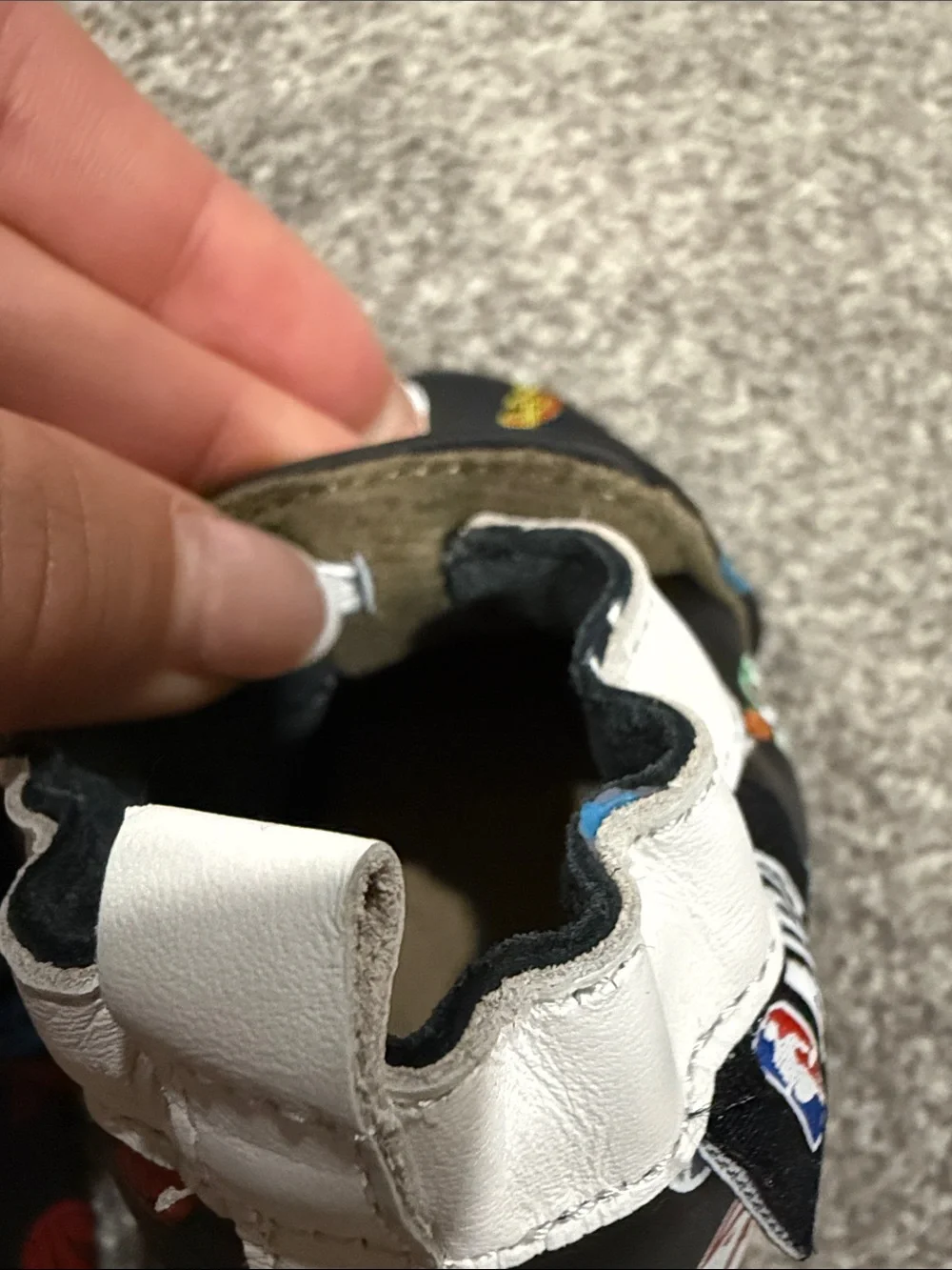 Baby Black NBA Logo Slip-On Soft Sole Shoes